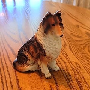 Vintage ceramic collie dog